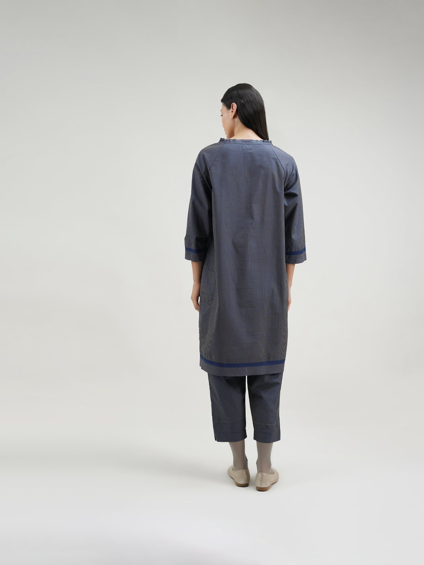 NAVY BOAT NECK DRESS