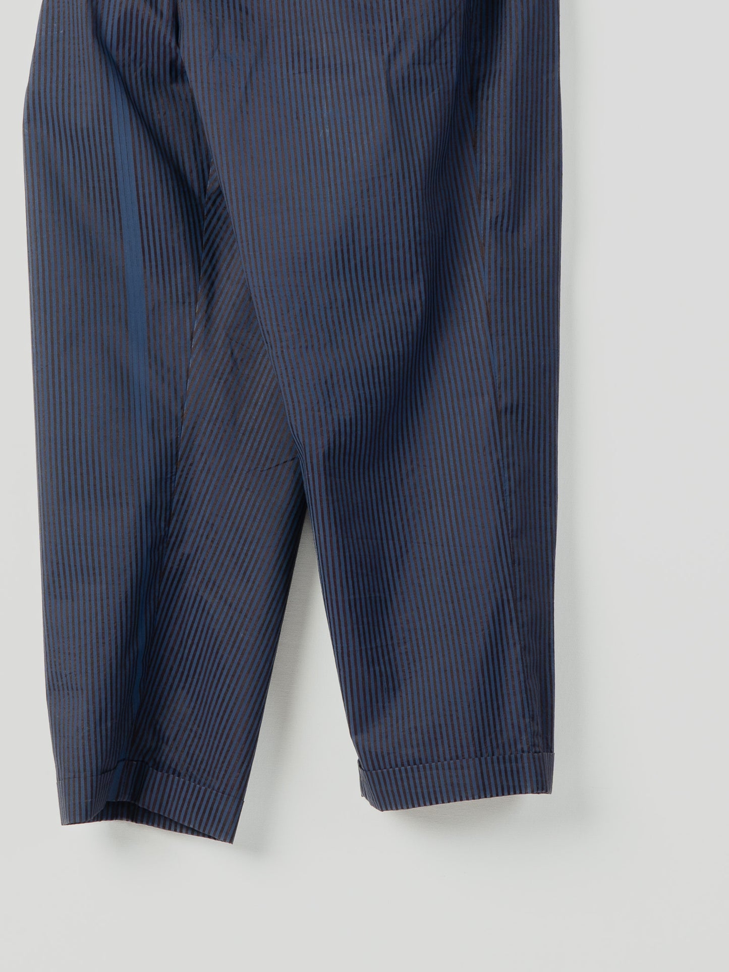 BROWN WITH NAVY PINSTRIPE PANT