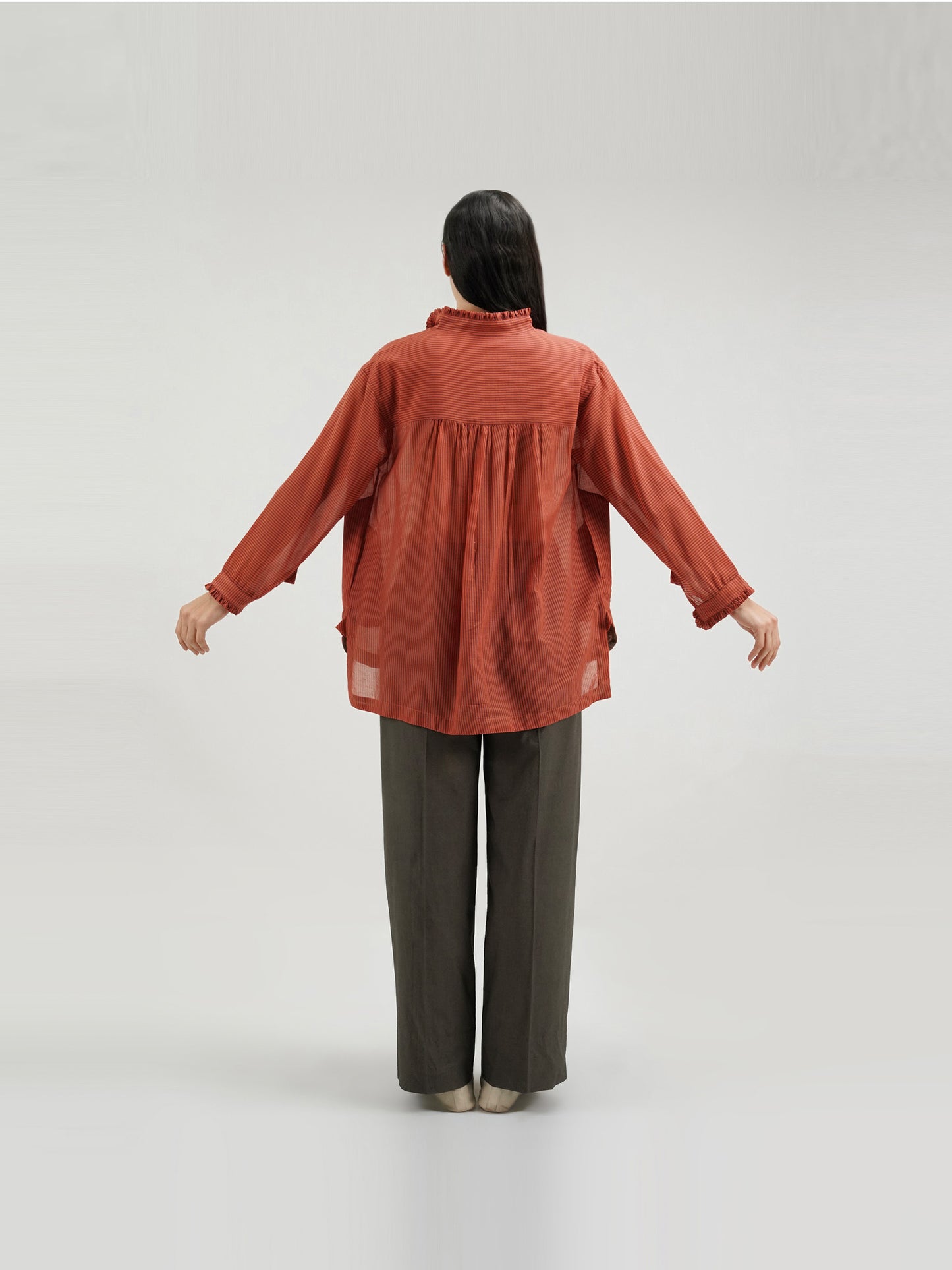 RED GATHER BLOUSE