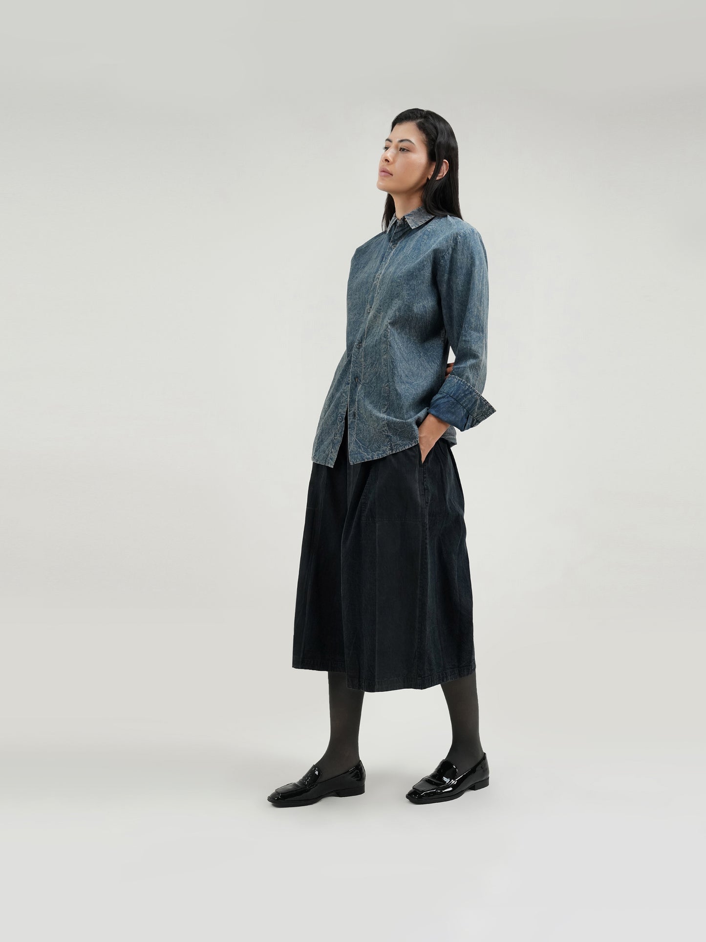 WASHED COLLARED SHIRT