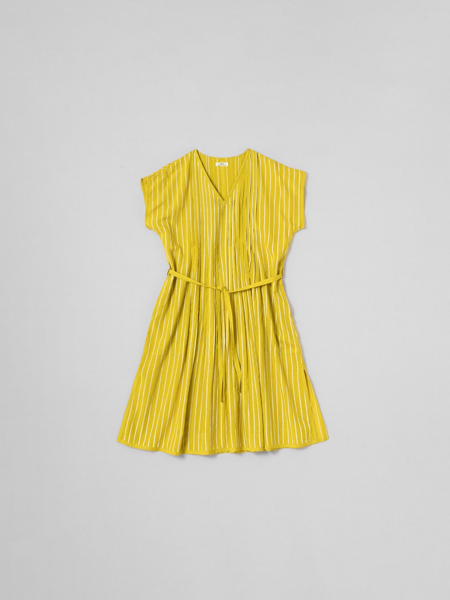 YELLOW V NECK DRESS
