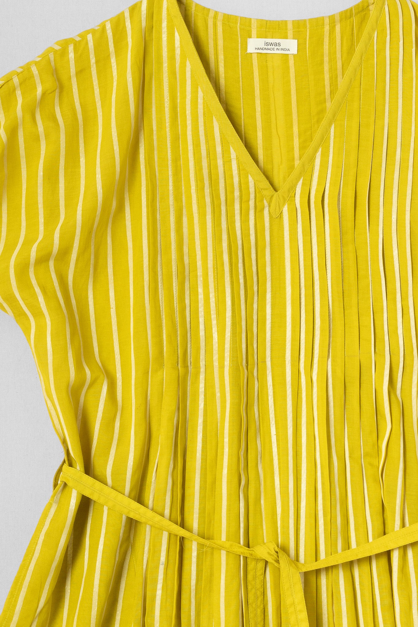 YELLOW V NECK DRESS