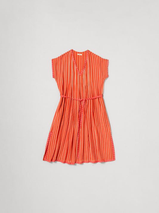 CORAL V NECK DRESS
