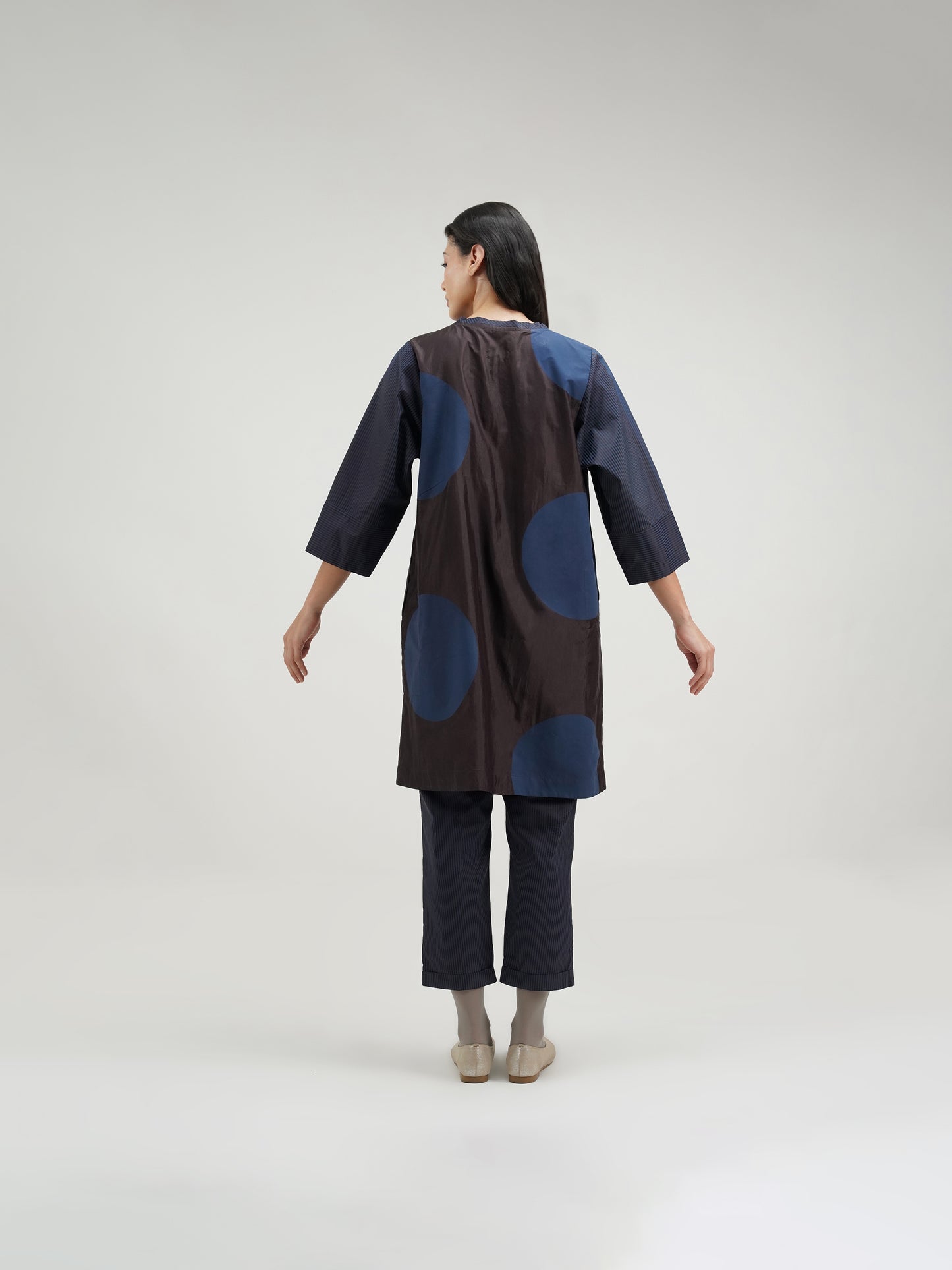 BROWN BIG DOT DRESS