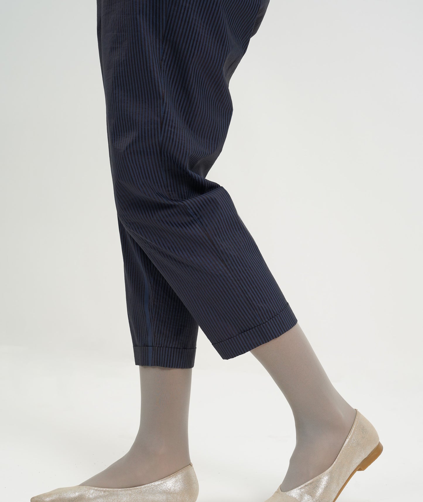 BROWN WITH NAVY PINSTRIPE PANT