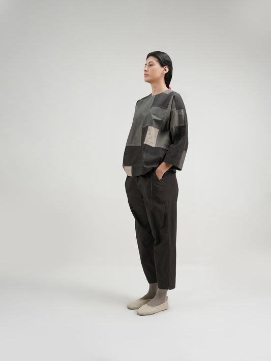 CHARCOAL TUCK PANT