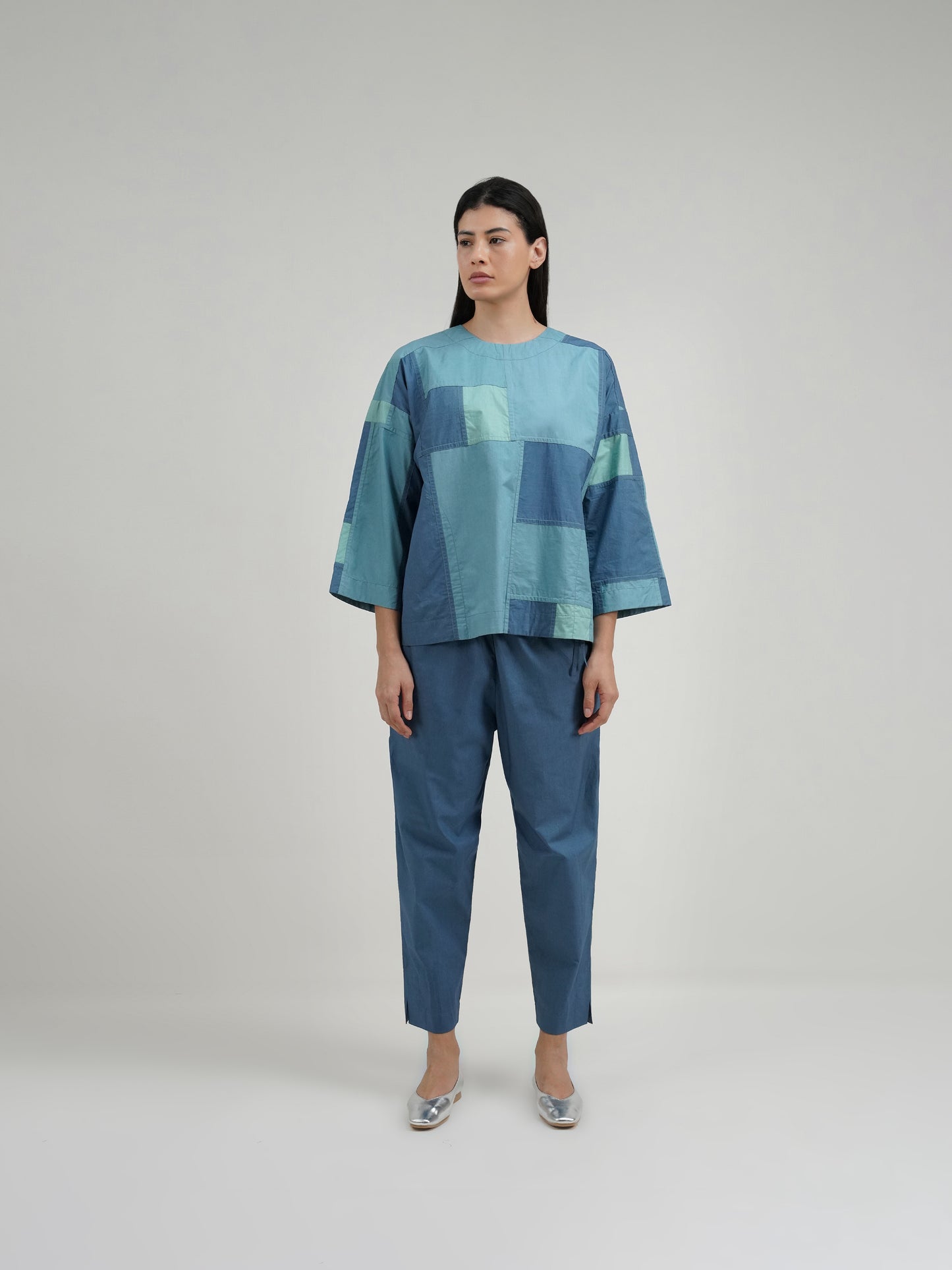BLUE TUCK PANT
