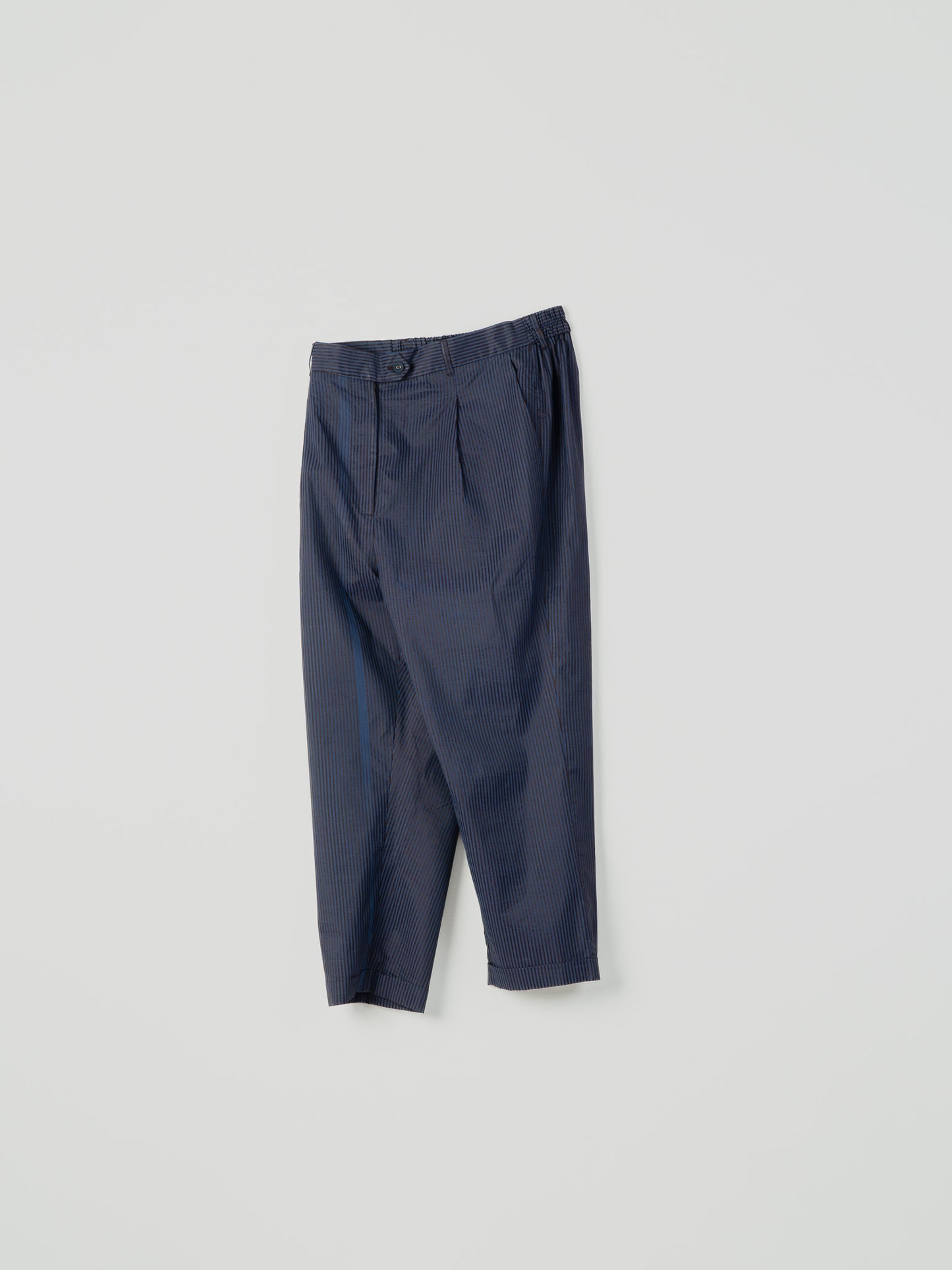 BROWN WITH NAVY PINSTRIPE PANT