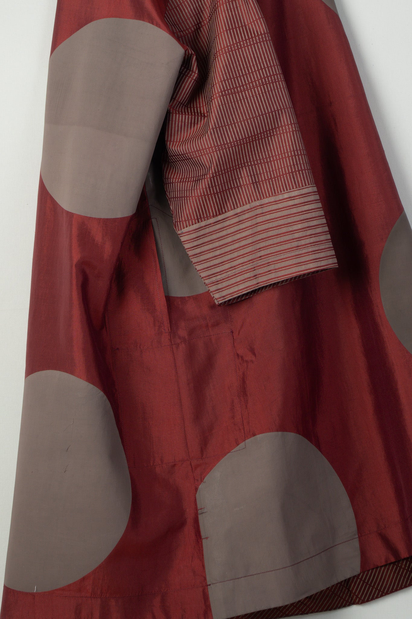 BURGUNDY BIG DOT DRESS
