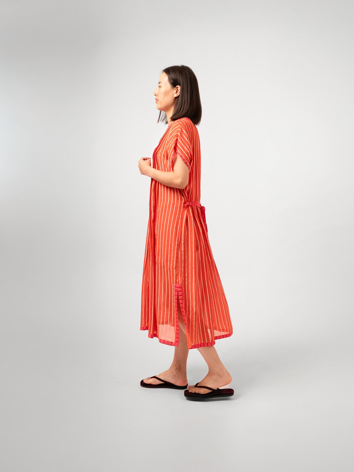 CORAL V NECK DRESS