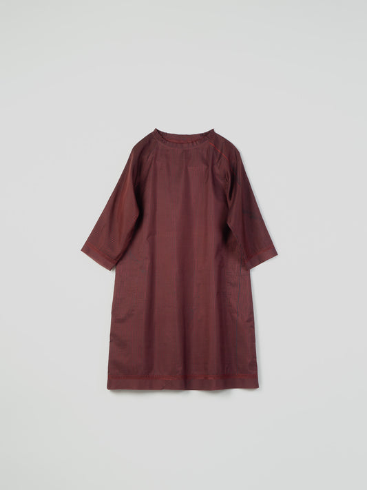 BURGUNDY BOAT NECK DRESS